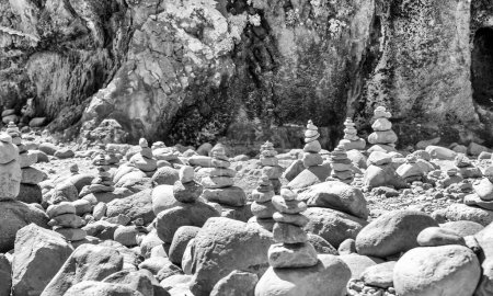 Téléchargez les photos : Miradouro Ilheus da Ribeira da Janela. Formations rocheuses au-dessus de la mer, Madère - Portugal. - en image libre de droit