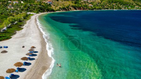 Photo for Aerial view of Agios Dimitrios Beach in Alonissos, Greece. - Royalty Free Image
