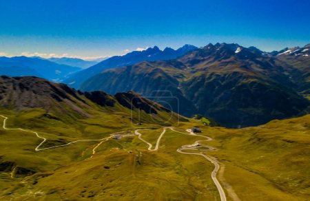 Photo for Grossglockner alpin mountains in summer season, aerial view from drone. - Royalty Free Image