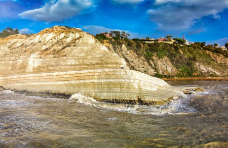 Photo for Aerial view of Stair of the Turks. Scala dei Turchi is a rocky cliff on the southern coast of Sicily, Italy - Royalty Free Image