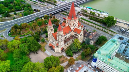 Photo for Aerial view of St. Francis of Assisi Church in Vienna. - Royalty Free Image