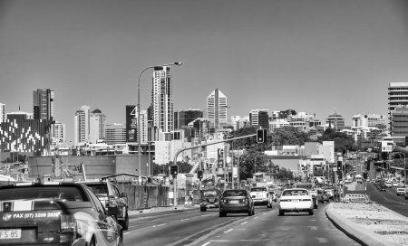 Photo for Brisbane, Australia - August 14, 2009: Car traffic towards the city center. - Royalty Free Image