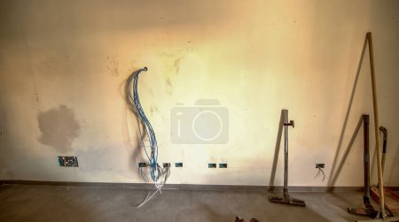 Photo for New basement room under construction, remodeling, renovation, extension, restoration and reconstruction - Royalty Free Image