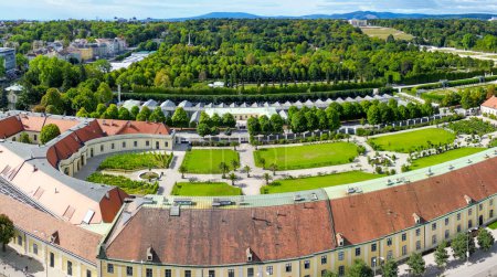 Photo for Schonbrunn Palace aerial panoramic view in Vienna. - Royalty Free Image