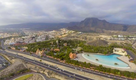 Photo for Aerial view of Coasta Adeje in Tenerife. Mountains and countryside - Royalty Free Image