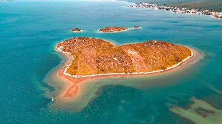 Photo for Aerial view of Galesnjak, the heart-shaped Croatian island. - Royalty Free Image