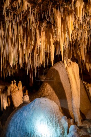 Photo for Lake Cave interior with stalactites and stalacmites, South Western Australia. - Royalty Free Image