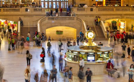 Photo for New York City - June 2013: Grand Central Terminal with people. - Royalty Free Image