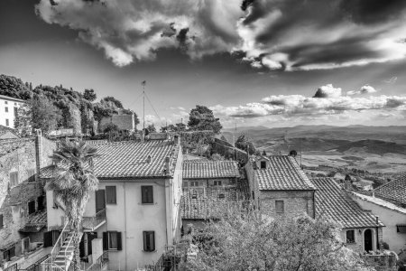 Photo for Aerial view of Volterra, Tuscany. Medieval city roofs. - Royalty Free Image