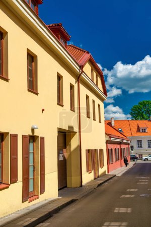 Photo for Vilnius, Lithuania - July 10, 2017: City buildings on a sunny summer day. - Royalty Free Image