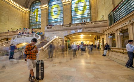 Photo for New York City - June 2013: Grand Central Terminal with people. - Royalty Free Image