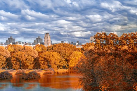 Foto de Central Park en un día nublado de otoño, Nueva York. - Imagen libre de derechos