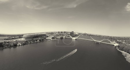Photo for Aerial view of Matagarup Bridge and Swan River in Perth, Australia - Royalty Free Image