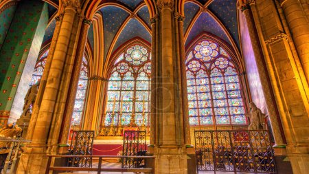 Photo for Paris - December 2012: Interior of Notre Dame Cathedral. - Royalty Free Image