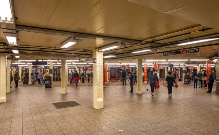 Photo for New York City - June 2013: Interior of Train Subway Station. - Royalty Free Image
