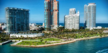 Photo for Beautiful coast and buildings of Florida - Miami. - Royalty Free Image