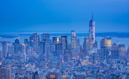 Photo for New York City night skyline. - Royalty Free Image