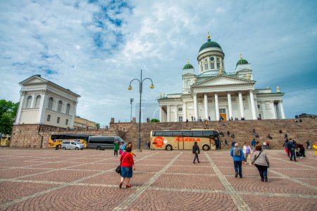 Photo for Helsinki, Finland - July 3, 2017: Helsinki landmarks on a sunny summer day. - Royalty Free Image