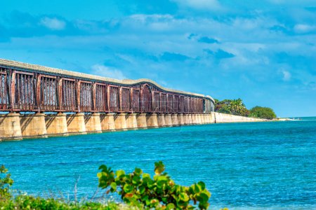 Overseas highway bridge from Horseshoe Beach, Florida.