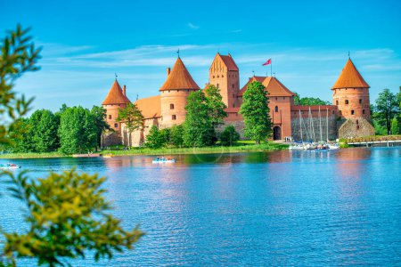 Photo for Trakai Medieval gothic Island castle in Galve lake - Lithuania. - Royalty Free Image