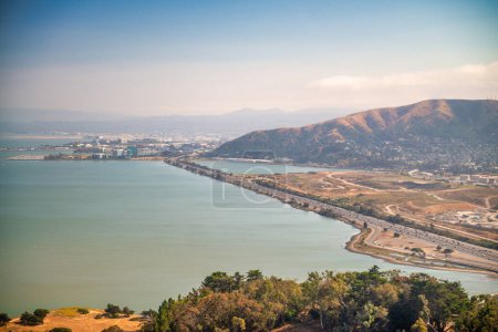 Photo for Aerial view of San Francisco outskirts and countryside on a sunny day, California. - Royalty Free Image
