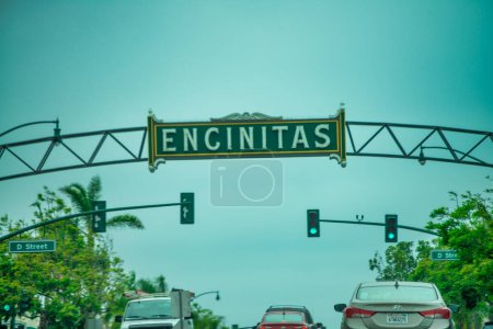 Photo for Coastline of Encinitas on a summer morning, Calfornia. - Royalty Free Image