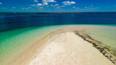 Photo for Aerial view of Gili Kere sand tongue in Lombok, Indonesia. - Royalty Free Image