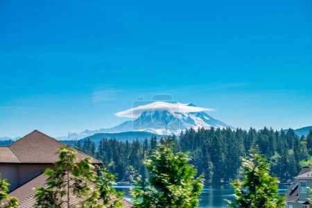 Photo for Mount Rainier on a sunny day. - Royalty Free Image
