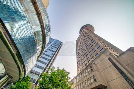 Photo for Vancouver, Canada - August 10, 2017: Buildings and streets of city center on a summer day. - Royalty Free Image