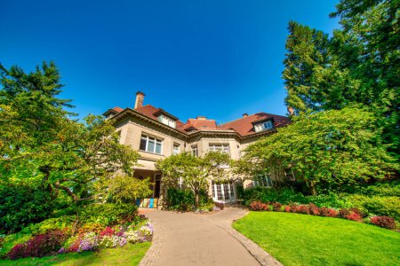 Photo for Portland, OR - August 21, 2017: Pittock Mansion is a 23-room villa from 1914. - Royalty Free Image