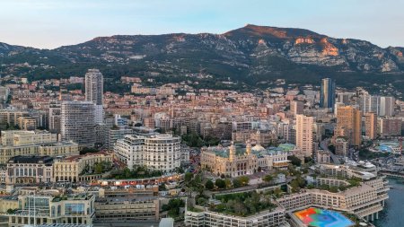 Photo for Montecarlo. Aerial view of Monaco skyline at sunset. - Royalty Free Image