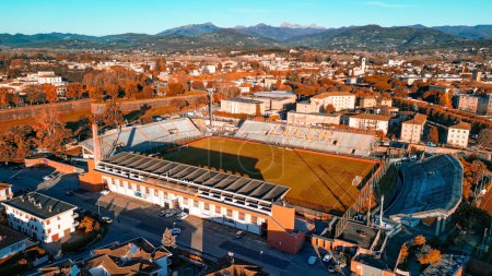 Photo for Aerial view of Porta Elisa Soccer Stadium in Lucca, Tuscany - Italy. - Royalty Free Image