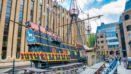 Photo for London - September 2012: Ancient ship in the city center. - Royalty Free Image