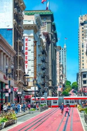 Photo for San Francisco, CA - August 6, 2017: City streets and buildings on a sunny day. - Royalty Free Image
