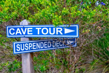 Trail sign of Lake Cave, Western Australia.