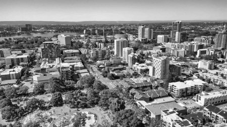 Téléchargez les photos : Skyline de Perth, Australie occidentale. Belle vue aérienne de la ville skyline. - en image libre de droit