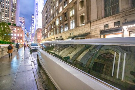 Photo for Limousine in Midtown Manhattan at night - New York City. - Royalty Free Image