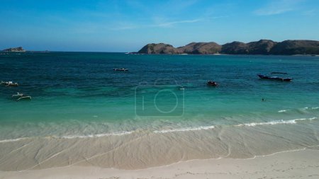 Photo for Aerial view of Tanjung Aan Beach in Lombok, Indonesia. - Royalty Free Image