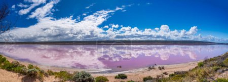 Photo for Colors and reflections of Pink Lake, Port Gregory. Western Australia. - Royalty Free Image
