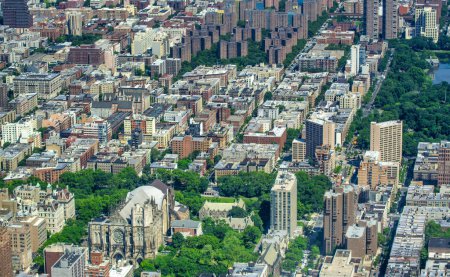 Foto de Ciudad de Nueva York skyline desde helicóptero. - Imagen libre de derechos
