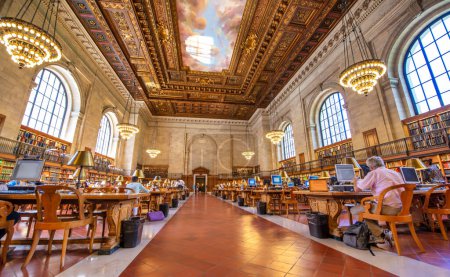 Photo for New York City - June 2013: Interior of Public Library. - Royalty Free Image