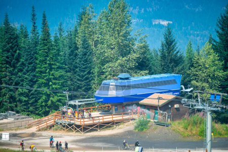 Photo for Whistler, Canada - August 12, 2017: Peak to Peak Gondola Cable Car. - Royalty Free Image