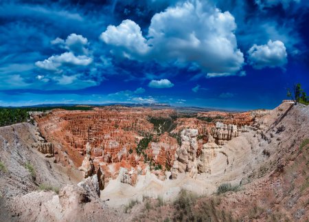 Photo for Aerial panoramic view of Bryce Canyon Rocks on a sunny day, Utah. - Royalty Free Image