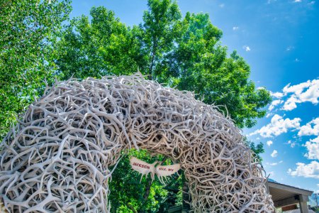 Photo for Elk Antler Arches in Jackson Town Square, Wyoming. - Royalty Free Image