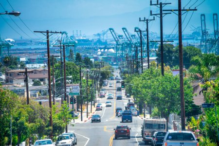 Photo for Santa Monica, CA - August 1, 2017: Road to San Francisco and traffic. - Royalty Free Image