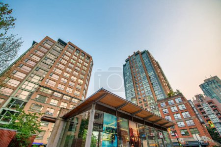 Photo for Streets and buildings of Vancouver at sunset. - Royalty Free Image