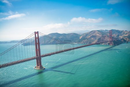 Luftaufnahme der goldenen Torbrücke in San Francisco.