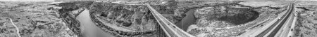 Téléchargez les photos : Pont commémoratif Perrine vue aérienne à Jérôme, Idaho. - en image libre de droit