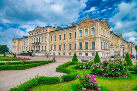 Photo for Bauska, Latvia - July 12, 2017: Rundale palace in Latvia. The palace is located near the city Bauska. It is made in baroque style. - Royalty Free Image