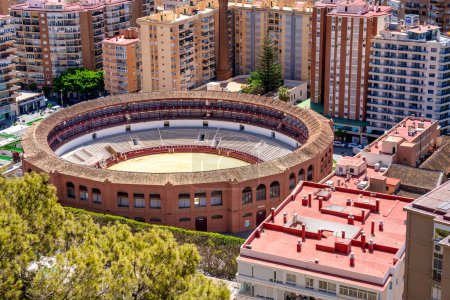 Foto de Vista aérea de Plaza de Toros en Málaga, España. - Imagen libre de derechos